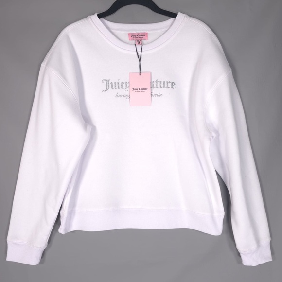 NWT JUICY COUTURE SET Pants + Pullover Sweater BLEACHED WHITE Size MEDIUM - Picture 9 of 16